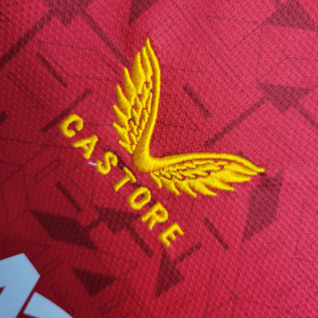 Camisa Wolverhampton II 23/24 - Torcedor Castore Masculina - Vermelha com detalhes em amarelo e branco