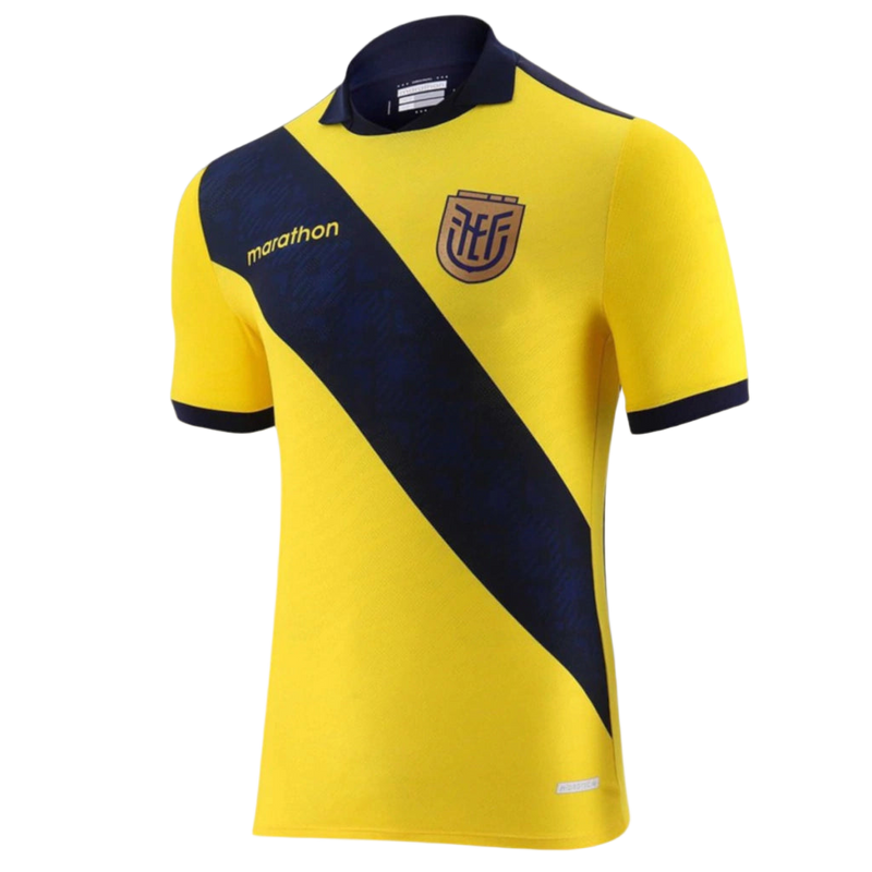 Camisa Equador I 24/25 Copa América - Torcedor Marathon Masculina - Amarela com detalhes em preto