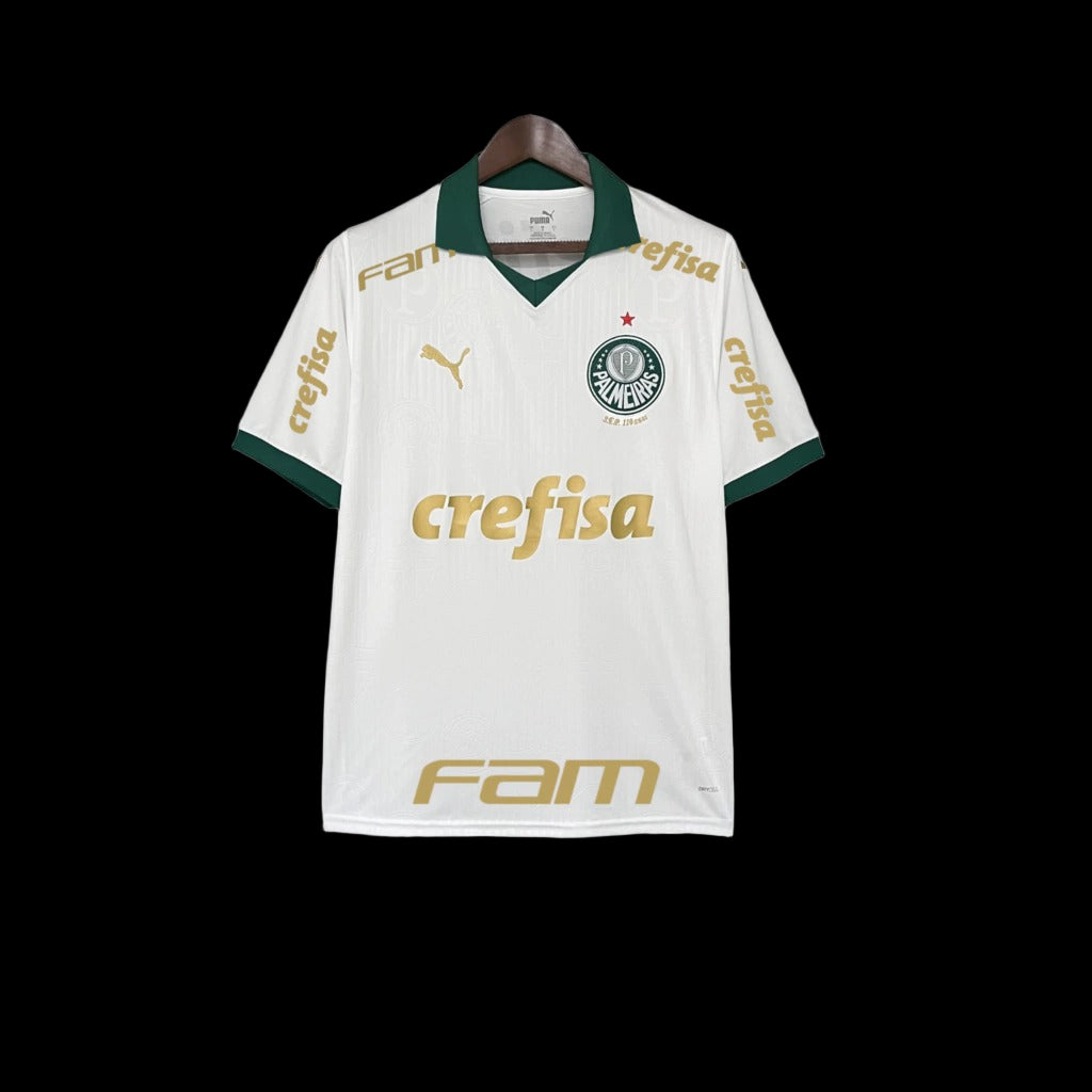 Camisa Palmeiras II 24/25 - Torcedor Puma Masculina - Branca com detalhes em verde e com patrocínio