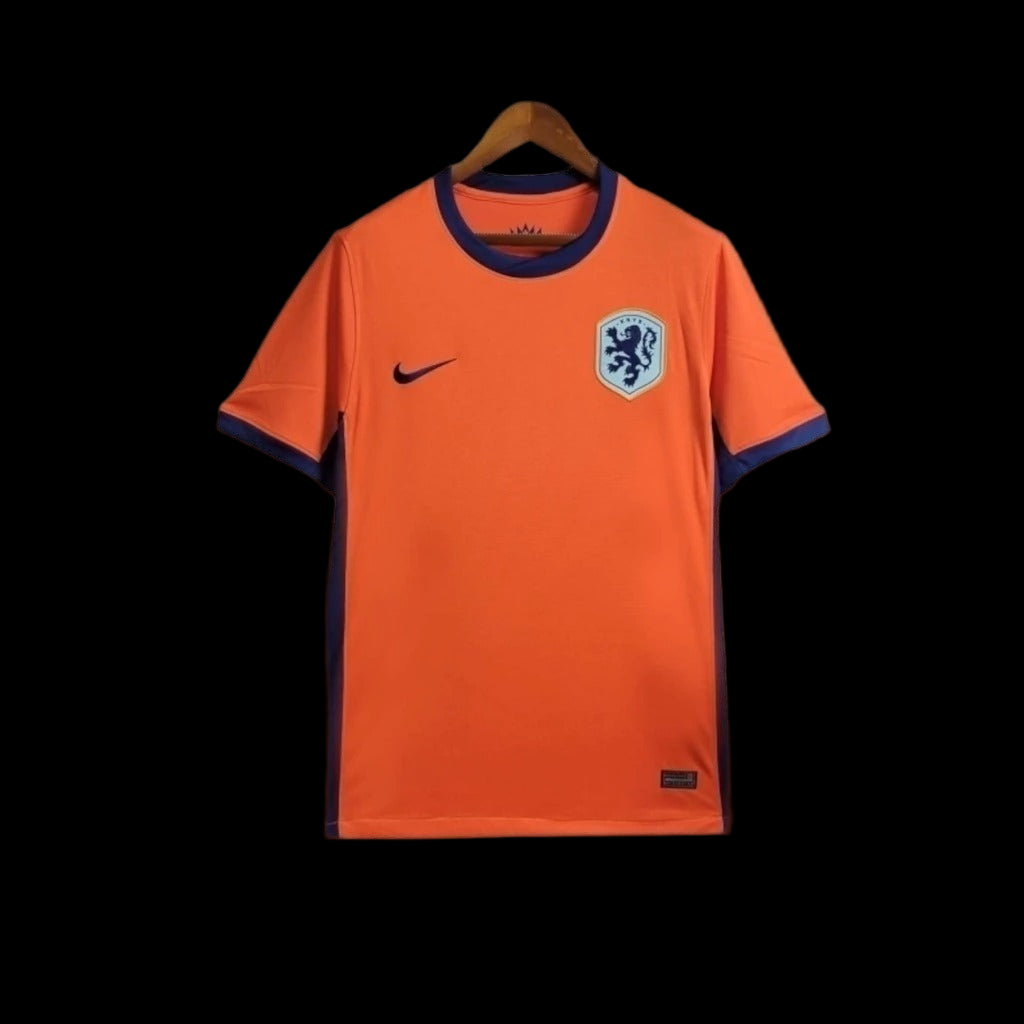 Camisa Seleção da Holanda I 24/25 - Torcedor Nike Masculina - Laranja com detalhes em azul