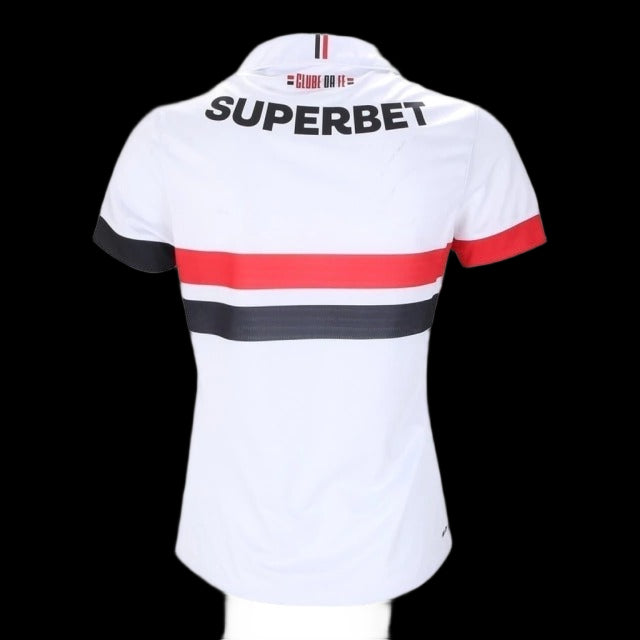 Camisa São Paulo I 24/25 - Torcedor New Balance Feminina - Branca e Com Patrocínio