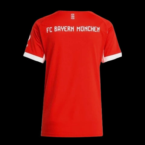 Camisa Bayern de Munique I 25/26 - Torcedor Adidas Feminina - Vermelha com detalhes em branco