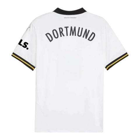 Camisa Borussia Dortmund III 24/25 - Torcedor Puma Masculina - Branca com detalhes em preto e amarelo