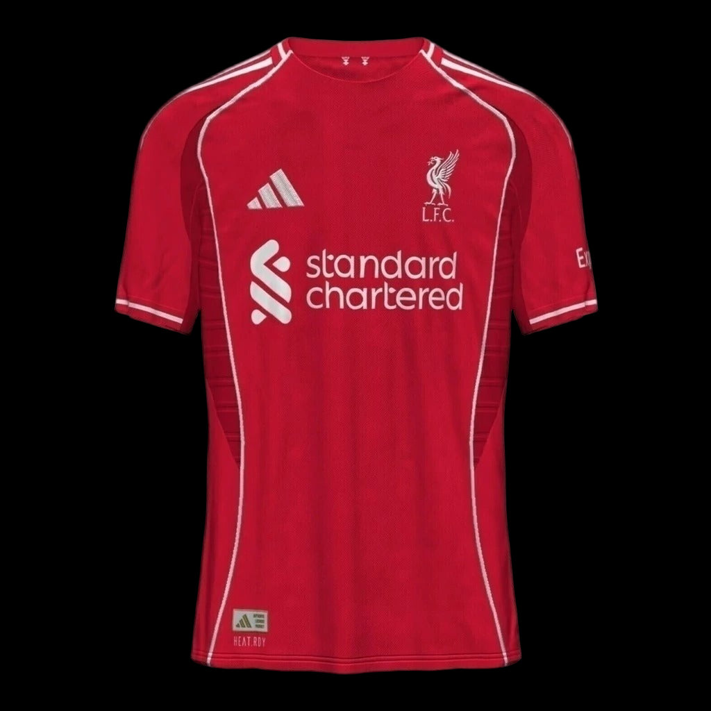 Camisa Liverpool I 25/26 - Torcedor Adidas Masculina - Vermelha com detalhes em branco