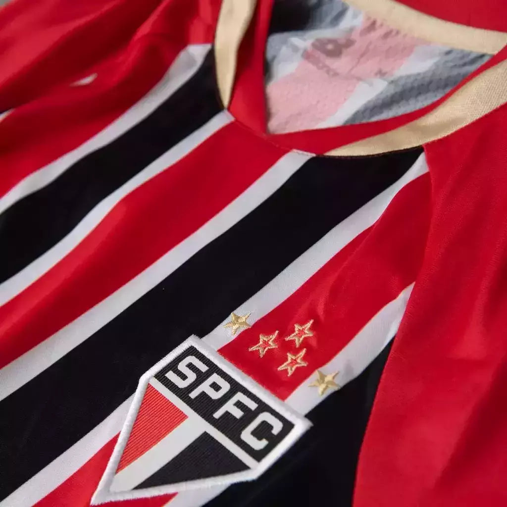Camisa São Paulo II 25/26 - Torcedor New Balance Feminina - Vermelha e preta