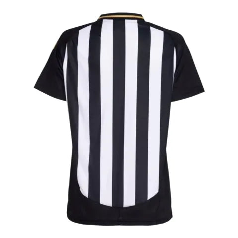 Camisa Atlético Mineiro I 25/26 - Torcedor Adidas Feminina - Preta com listras branca com detalhes em amarelo