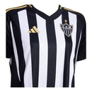 Camisa Atlético Mineiro I 25/26 - Torcedor Adidas Feminina - Preta com listras branca com detalhes em amarelo