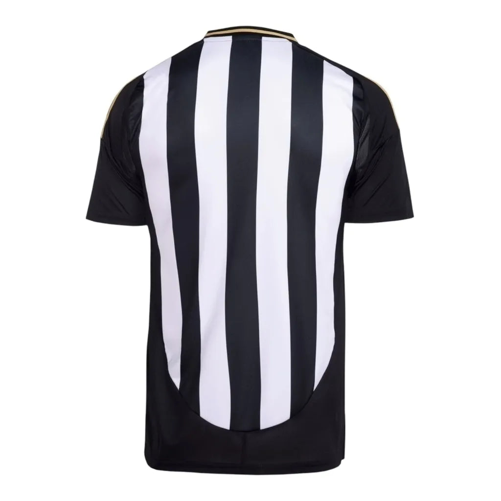 Camisa Atlético Mineiro I 25/26 - Torcedor Adidas Masculina - Preta com listras brancas com detalhes em amarelo e Com Patrocínio