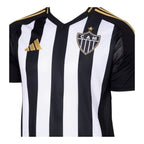 Camisa Atlético Mineiro I 25/26 - Torcedor Adidas Masculina - Preta com listras brancas com detalhes em amarelo e Com Patrocínio
