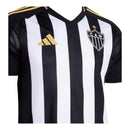 Camisa Atlético Mineiro I 25/26 - Torcedor Adidas Masculina - Preta com listras brancas com detalhes em amarelo e Com Patrocínio