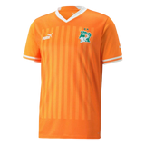 Camisa Costa do Marfim I 22/23 Torcedor Puma Masculina - Laranja