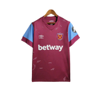Camisa West Ham I 23/24 - Torcedor Umbro Masculina - Vinho com detalhes em azul e branco