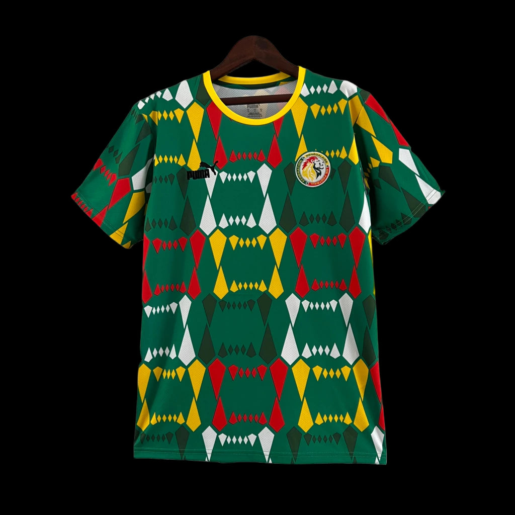Camisa Seleção do Senegal II 23/24- Torcedor Puma Masculina - Verde com detalhes em branco e vermelho e amarelo
