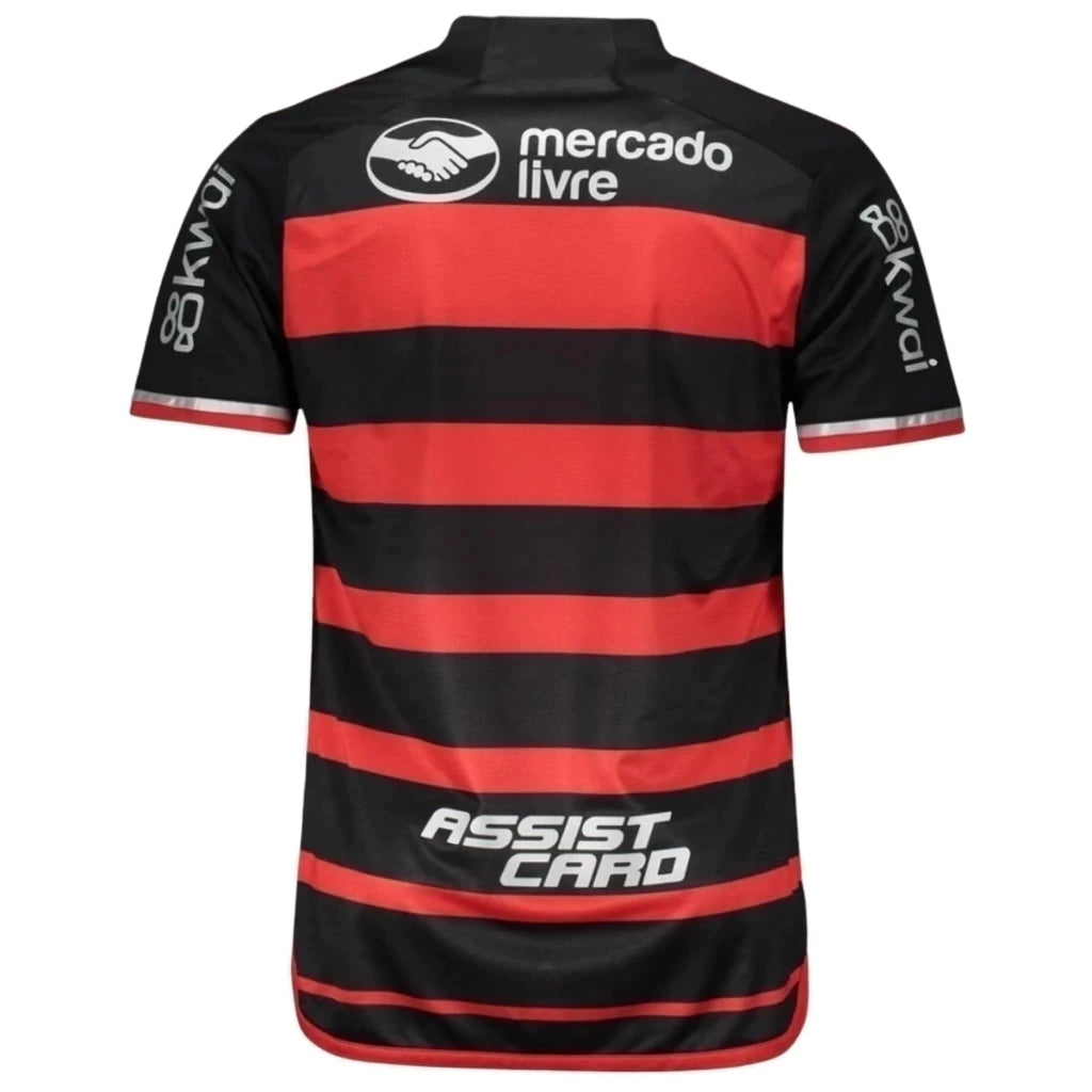 Camisa Flamengo I 24/25 - Torcedor Adidas Masculina - Preta e vermelha com Patrocínio