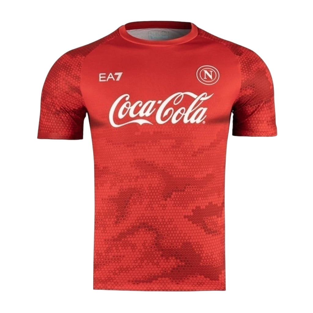 Camisa Napoli Treino II 24/25 - Torcedor EA7 Masculina - Vermelha e Com Patrocínio