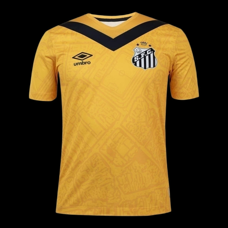 Camisa Santos III 24/25 - Torcedor Umbro Masculina - Amarela com detalhes em preto