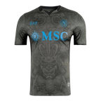 Camisa Napoli III 24/25 - Torcedor EA7 Masculina - Cinza com detalhes em azul e preto