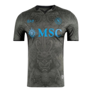 Camisa Napoli III 24/25 - Torcedor EA7 Masculina - Cinza com detalhes em azul e preto
