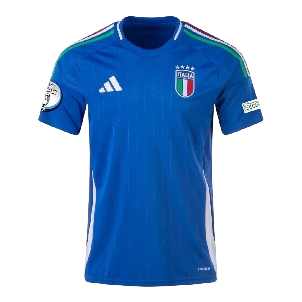 Camisa Seleção da Itália I 24/25 - Torcedor Adidas Masculina - Azul Com Patch Eurocopa