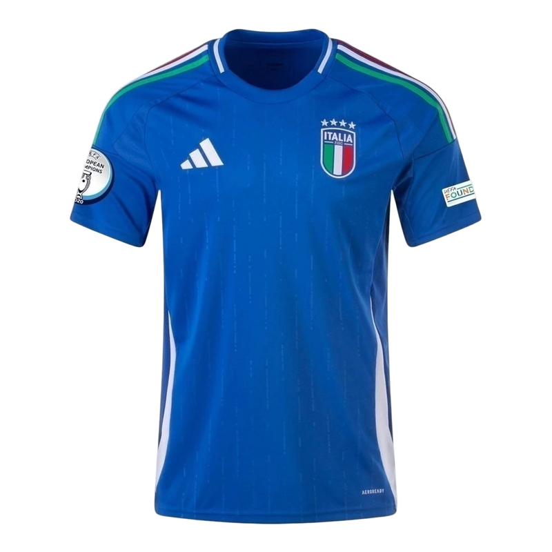 Camisa Seleção da Itália I 24/25 - Torcedor Adidas Masculina - Azul Com Patch Eurocopa