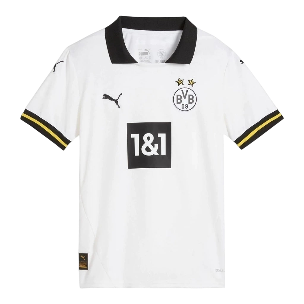Camisa Borussia Dortmund III 24/25 - Torcedor Puma Masculina - Branca com detalhes em preto e amarelo