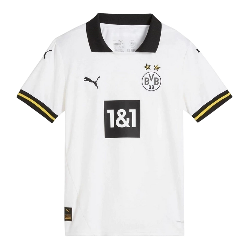 Camisa Borussia Dortmund III 24/25 - Torcedor Puma Masculina - Branca com detalhes em preto e amarelo