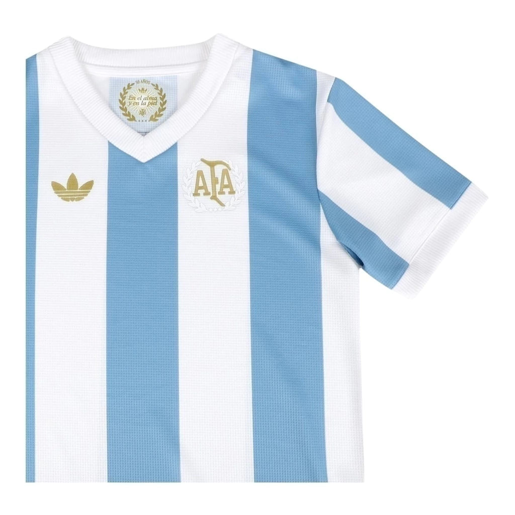 Camisa Seleção Argentina Edição Comemorativa 25/26 - Torcedor Adidas Masculina - Branca com listras em azul