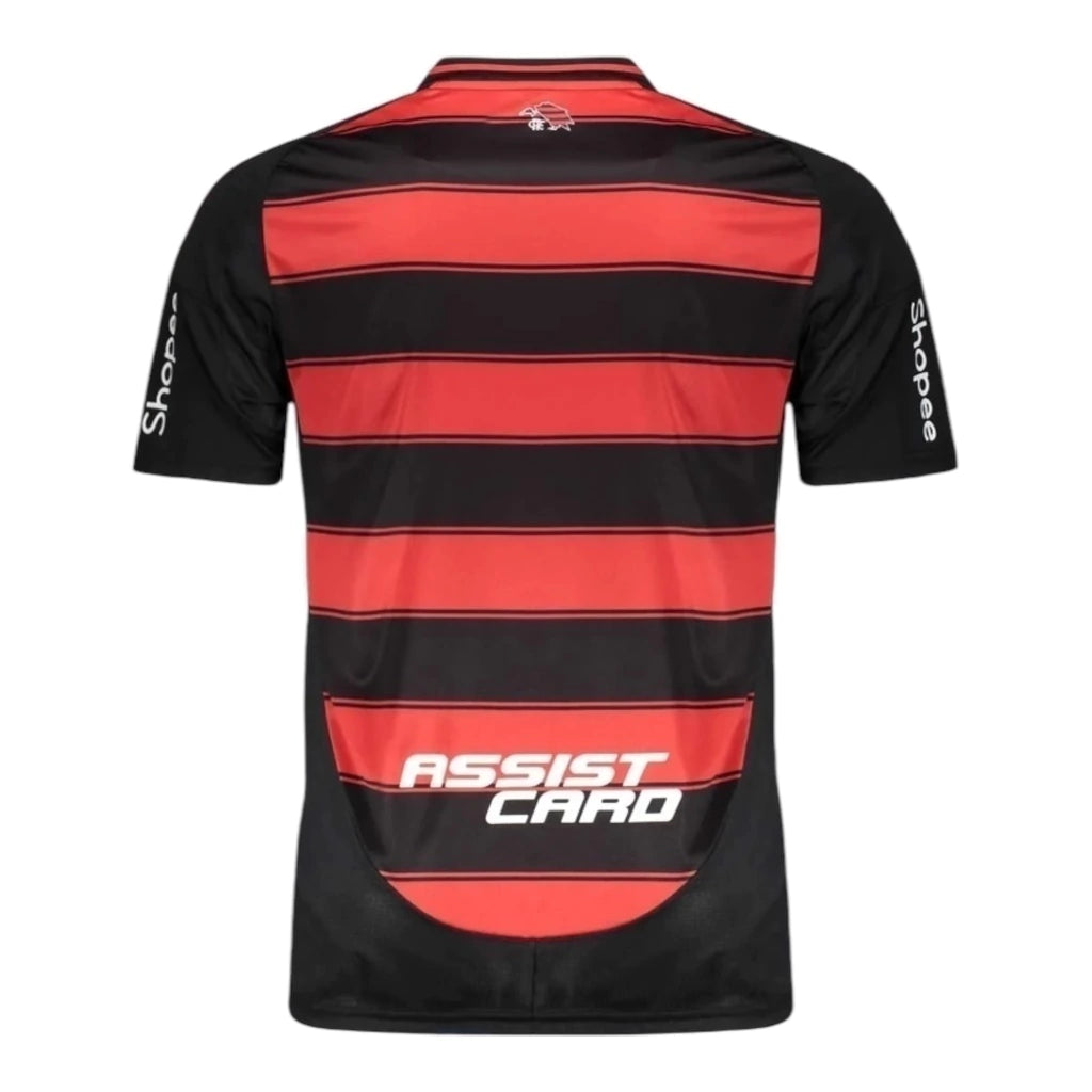 Camisa Flamengo I 25/26 - Torcedor Adidas Masculina - Preta e vermelha e Com Patrocínio