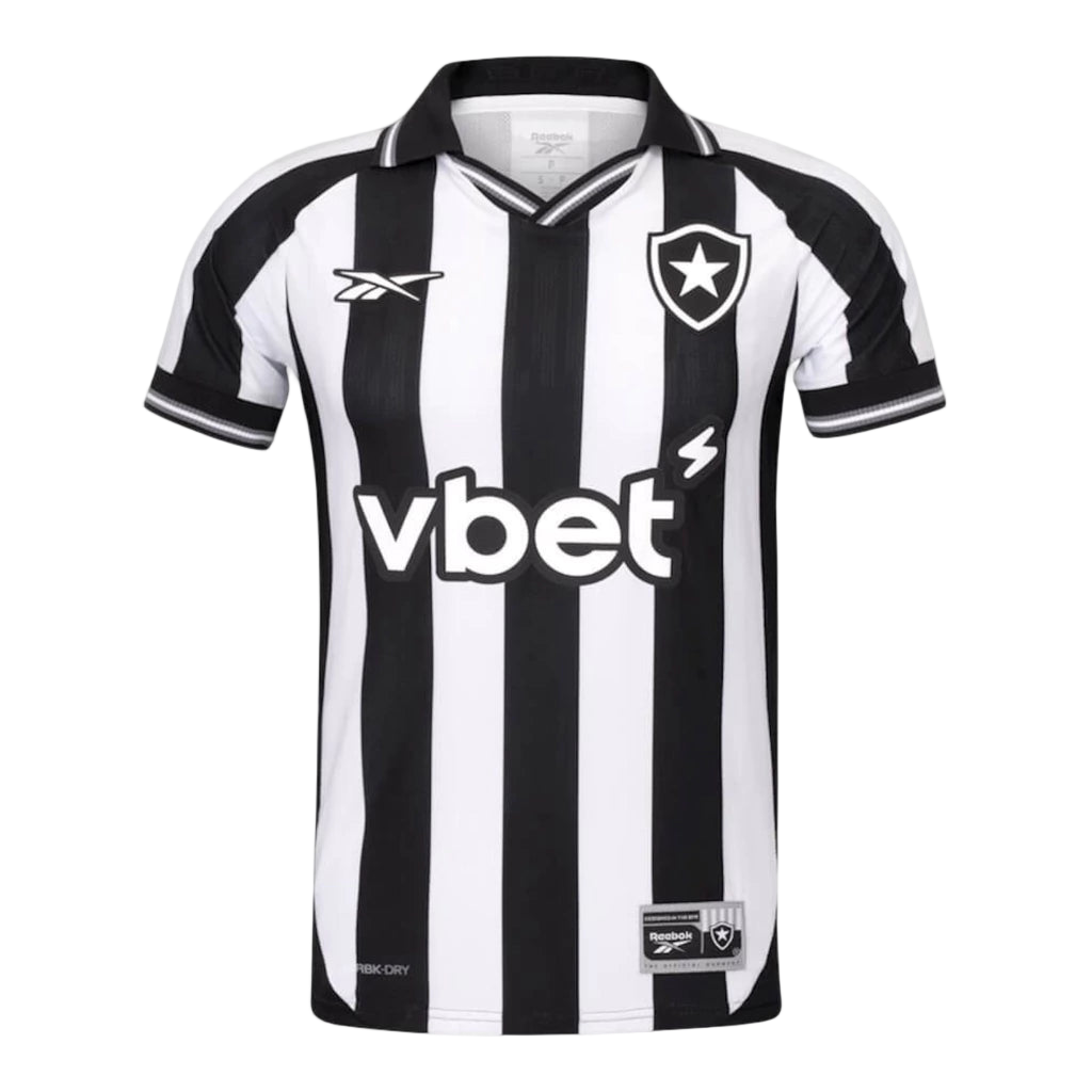 Camisa Botafogo I 25/26 - Torcedor Reebok Masculina - Preta e branca