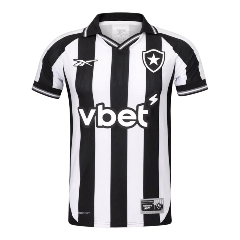 Camisa Botafogo I 25/26 - Torcedor Reebok Masculina - Preta e branca