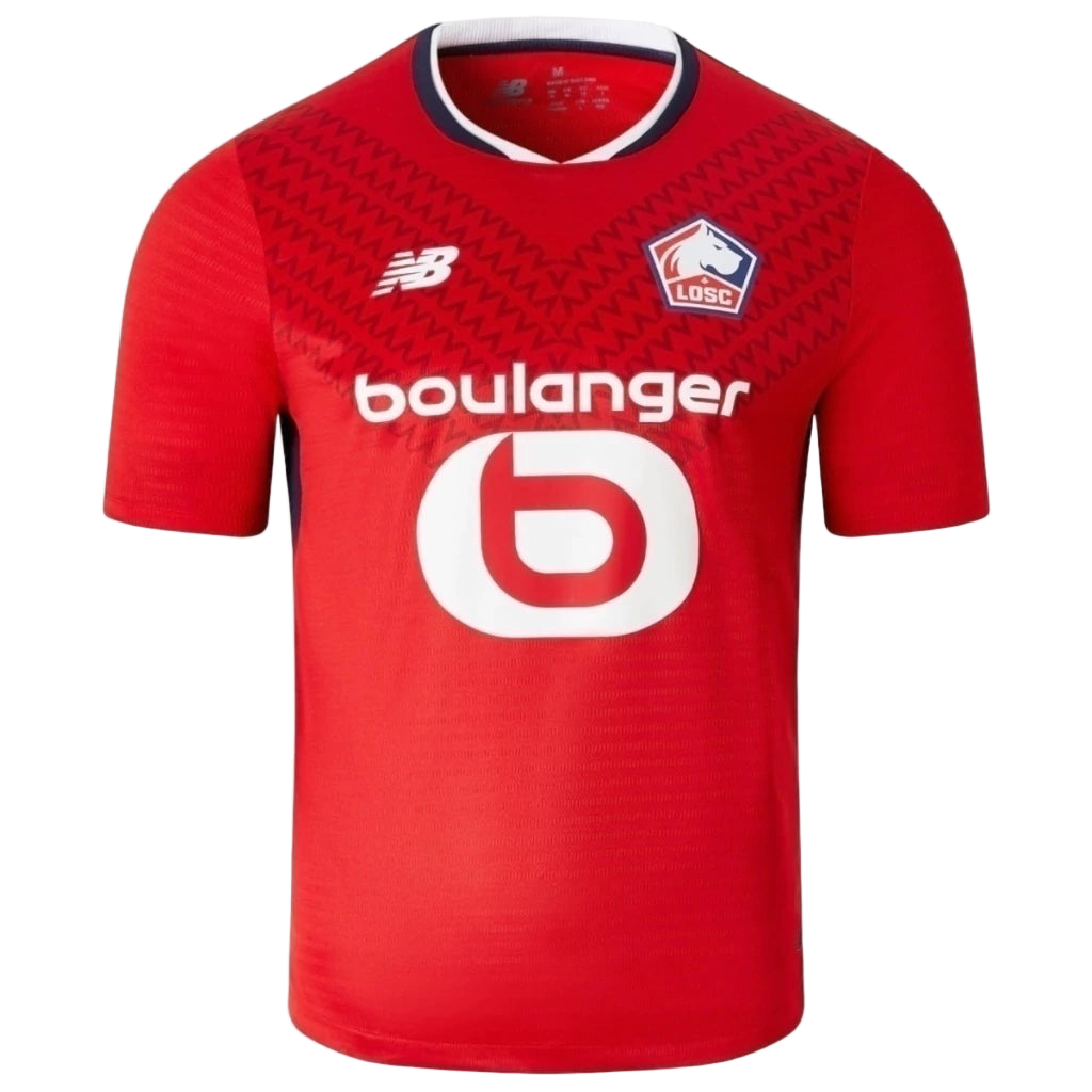 Camisa Lille I 24/25 - Torcedor New Balance Masculina - Vermelha com detalhes em azul