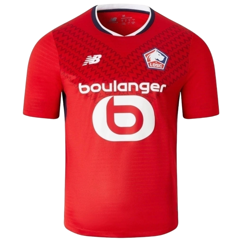 Camisa Lille I 24/25 - Torcedor New Balance Masculina - Vermelha com detalhes em azul