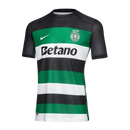 Camisa Sporting Lisboa I 24/25 - Torcedor Nike Masculina - Preta com detalhes em verde e branco