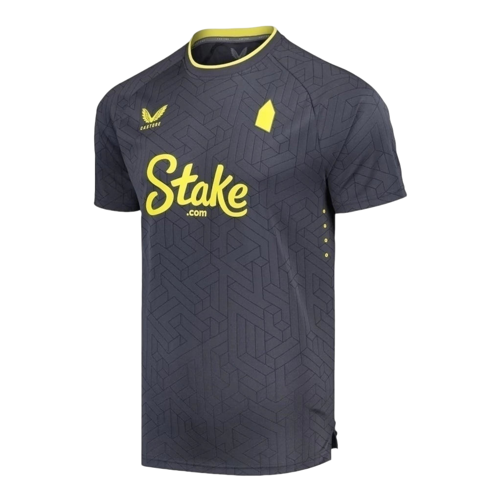 Camisa Everton II 24/25 - Torcedor Castore Masculina - Cinza com detalhes em amarelo