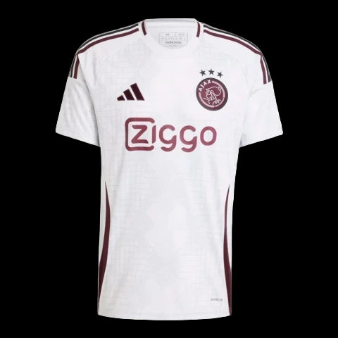 Camisa Ajax III 24/25 - Torcedor Adidas Masculina - Branca com detalhes em vinho