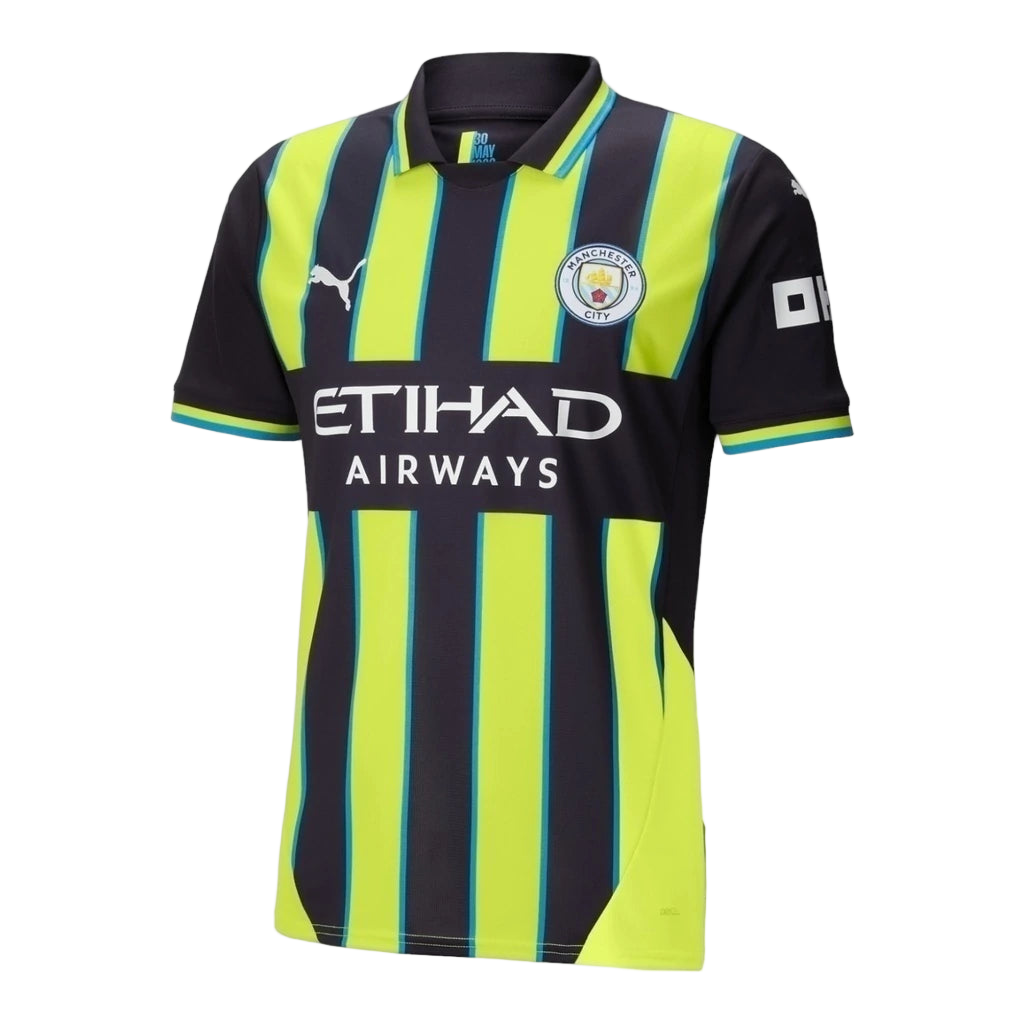 Camisa Manchester City II 24/25 - Torcedor Puma Masculina - Preta e amarela com detalhes em azul