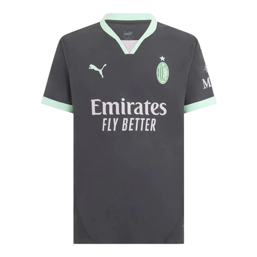 Camisa AC Milan III 24/25 - Torcedor Puma Masculina - Cinza com detalhes em verde