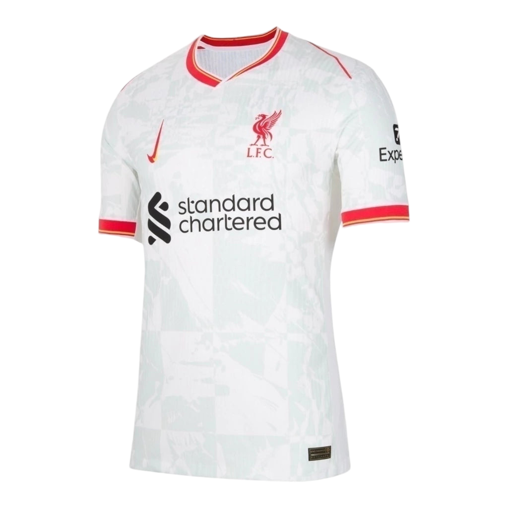 Camisa Liverpool III 24/25 - Torcedor Nike Masculina - Branca com detalhes em vermelho e cinza
