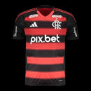 Camisa Flamengo I 25/26 - Torcedor Adidas Masculina - Preta e vermelha e Com Patrocínio