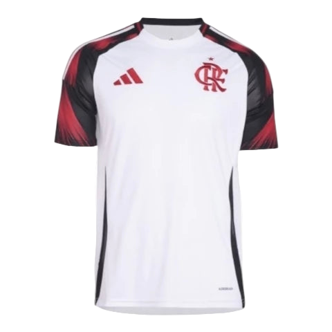 Camisa Flamengo II 25/26 - Torcedor Adidas Feminina - Branca com detalhes em vermelho e preto