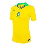Camisa Seleção Brasileira I 25/26 - Torcedor Nike Feminina - Amarela com detalhes em verde