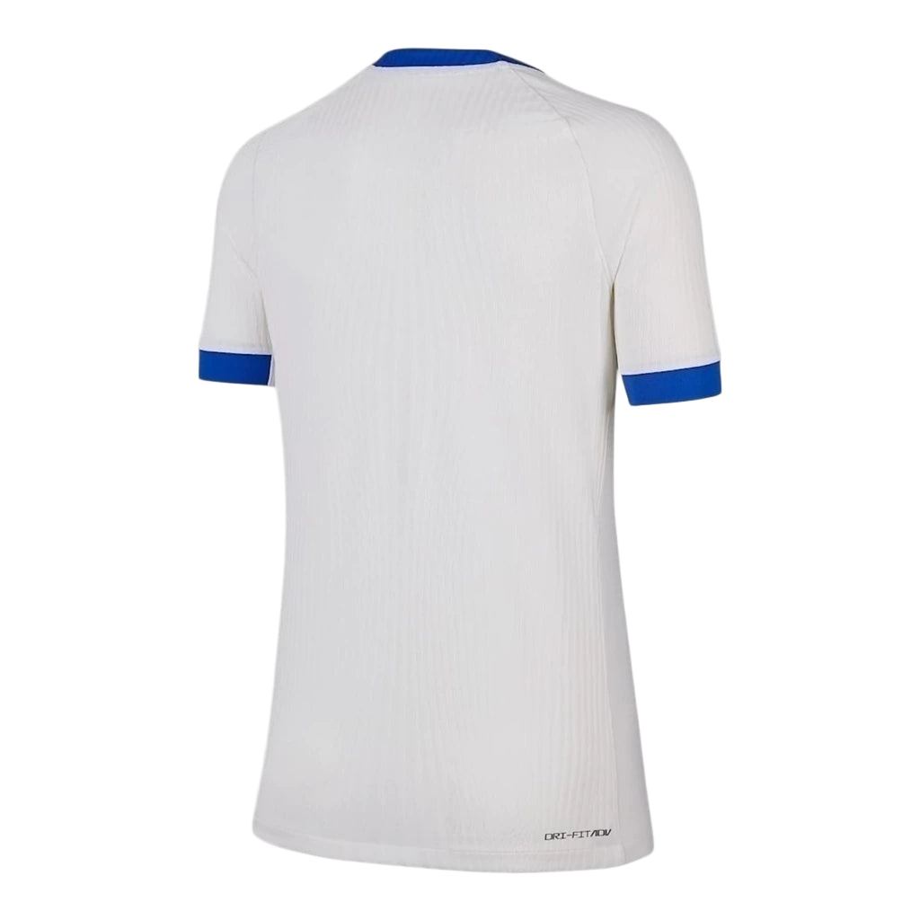 Camisa Seleção Inglaterra I 25/26 - Torcedor Nike Feminina - Branca com detalhes em azul e vermelho