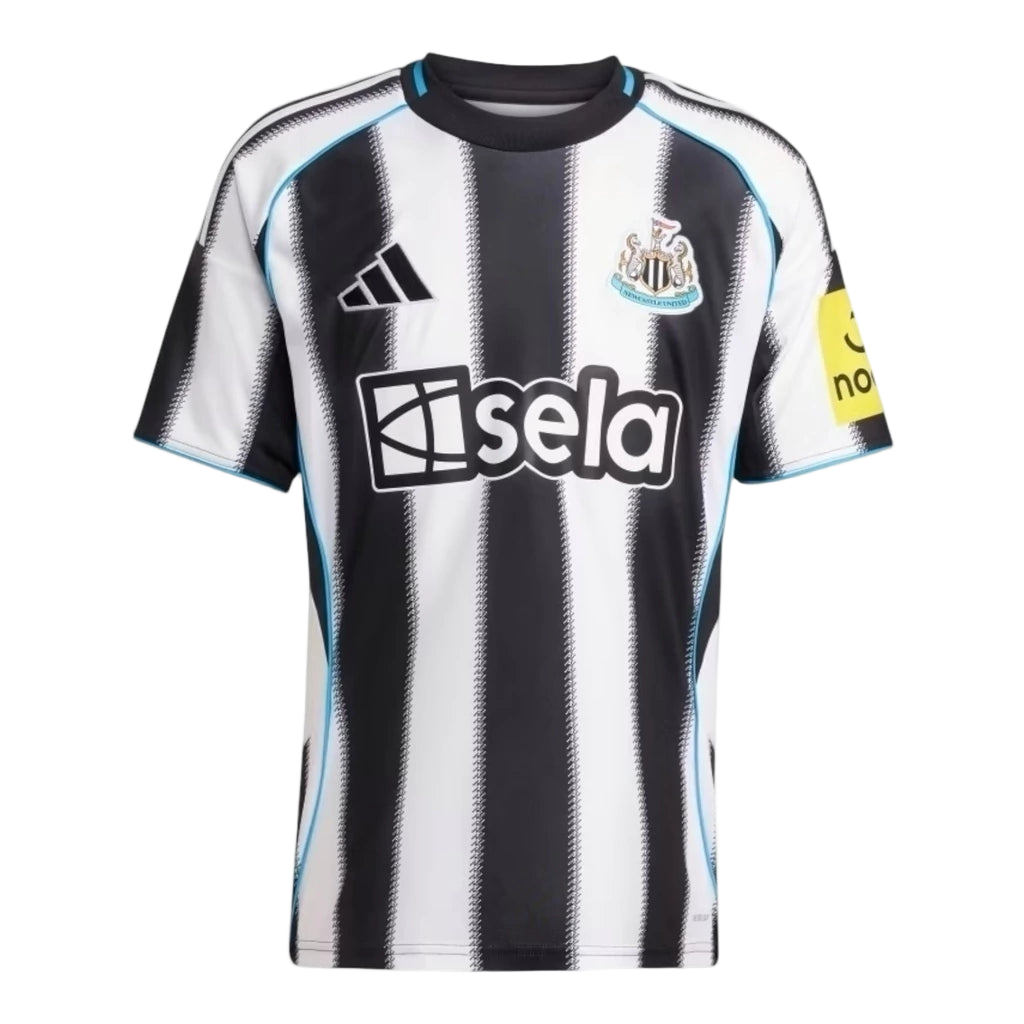 Camisa Newcastle I 25/26 - Torcedor Adidas Masculina - Branca e preta com detalhes em azul