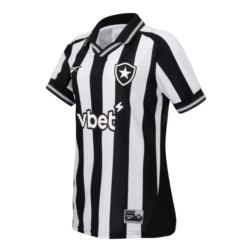 Camisa Botafogo I 25/26 - Torcedor Reebok Feminina - Preta e branca
