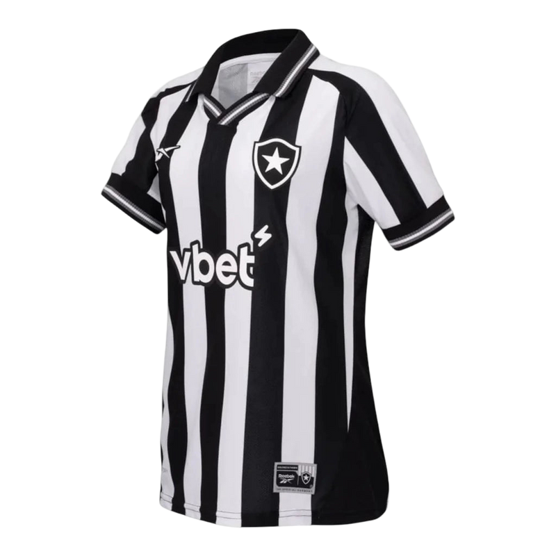 Camisa Botafogo I 25/26 - Torcedor Reebok Feminina - Preta e branca
