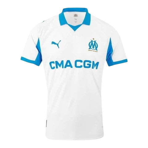 Camisa Olympique Marseille I 25/26 - Torcedor Puma Masculina - Branca e azul