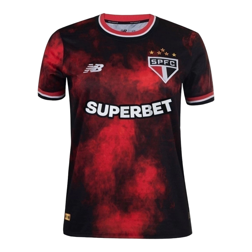 Camisa São Paulo III 24/25 - Torcedor New Balance Masculina - Preta e vermelha