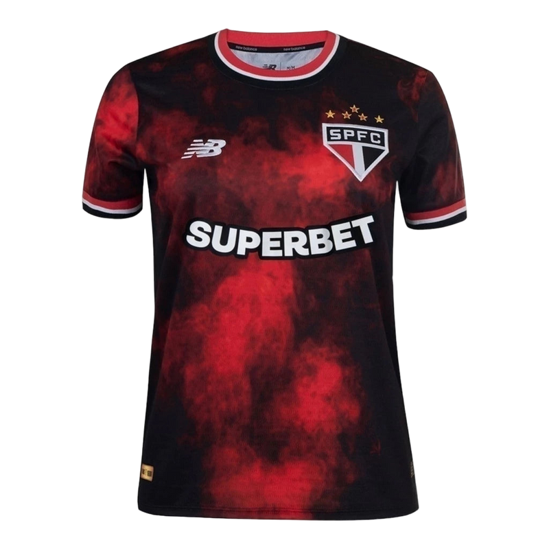 Camisa São Paulo III 24/25 - Torcedor New Balance Masculina - Preta e vermelha