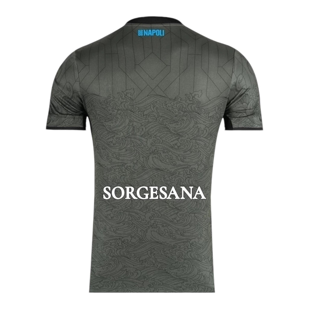 Camisa Napoli III 24/25 - Torcedor EA7 Masculina - Cinza com detalhes em azul e preto