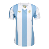 Camisa Seleção Argentina Edição Comemorativa 25/26 - Torcedor Adidas Feminina - Branca com listras em azul